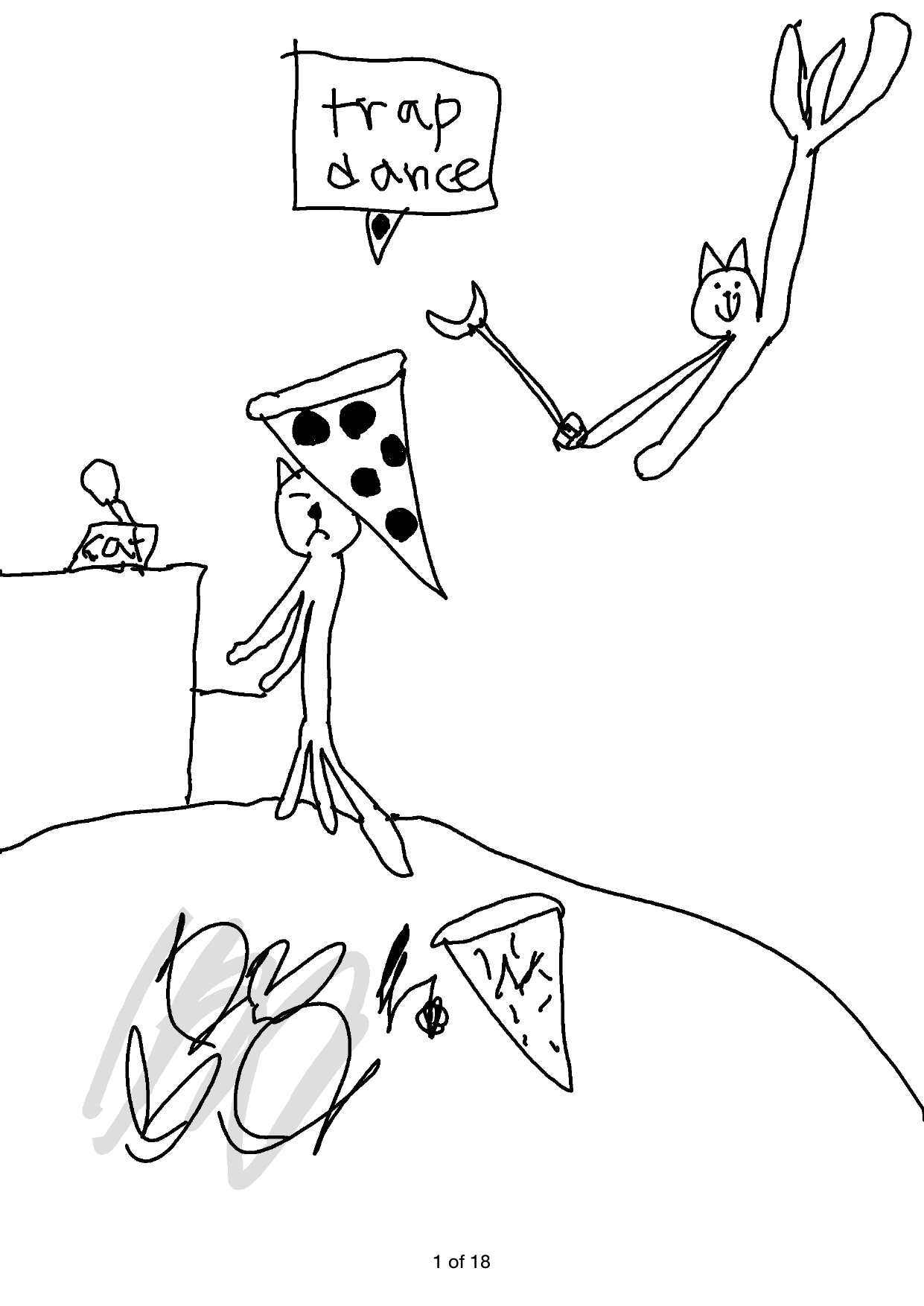 Hand-drawn opening page of Cat Story