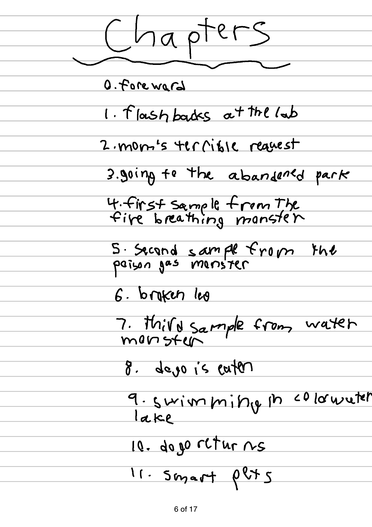 Chapters, Part One